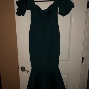 ASOS Tall premium Bardot bodycon pephem Midi Dress